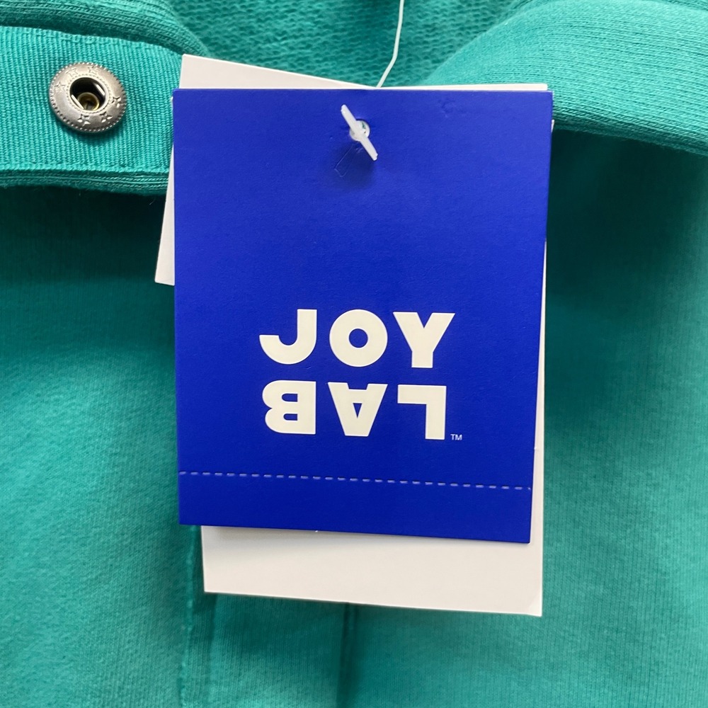 JoyLab Women's Teal Snap Button Collared Henly French Terry Sweatshirt Size XL - Picture 4 of 6